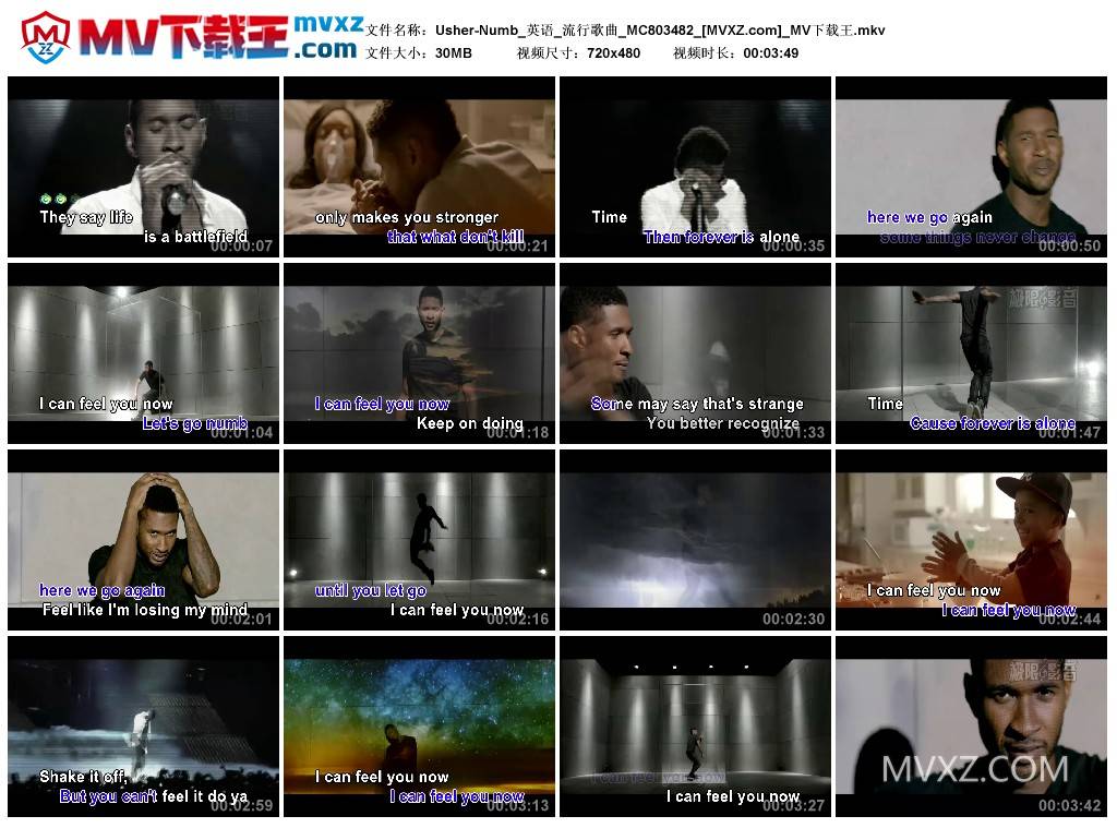 Usher-Numb_英语_流行歌曲_MC803482|免费mv下载|mtv下载|mp4下载|MTV 